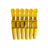 GANCHOS COCODRILO X 6 PCS AMARILLO