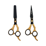 KIT TIJERAS WARRIORPLUS POSEIDON 6.5 DORADO CON NEGRO
