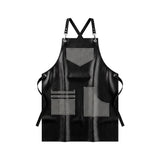 MANDIL CUERINA PLOMO CON NEGRO